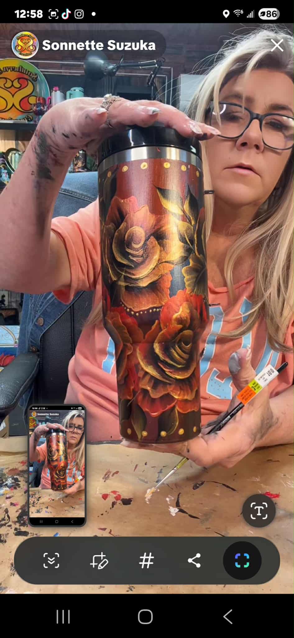 One-of-a-Kind Hand-Painted Tumbler