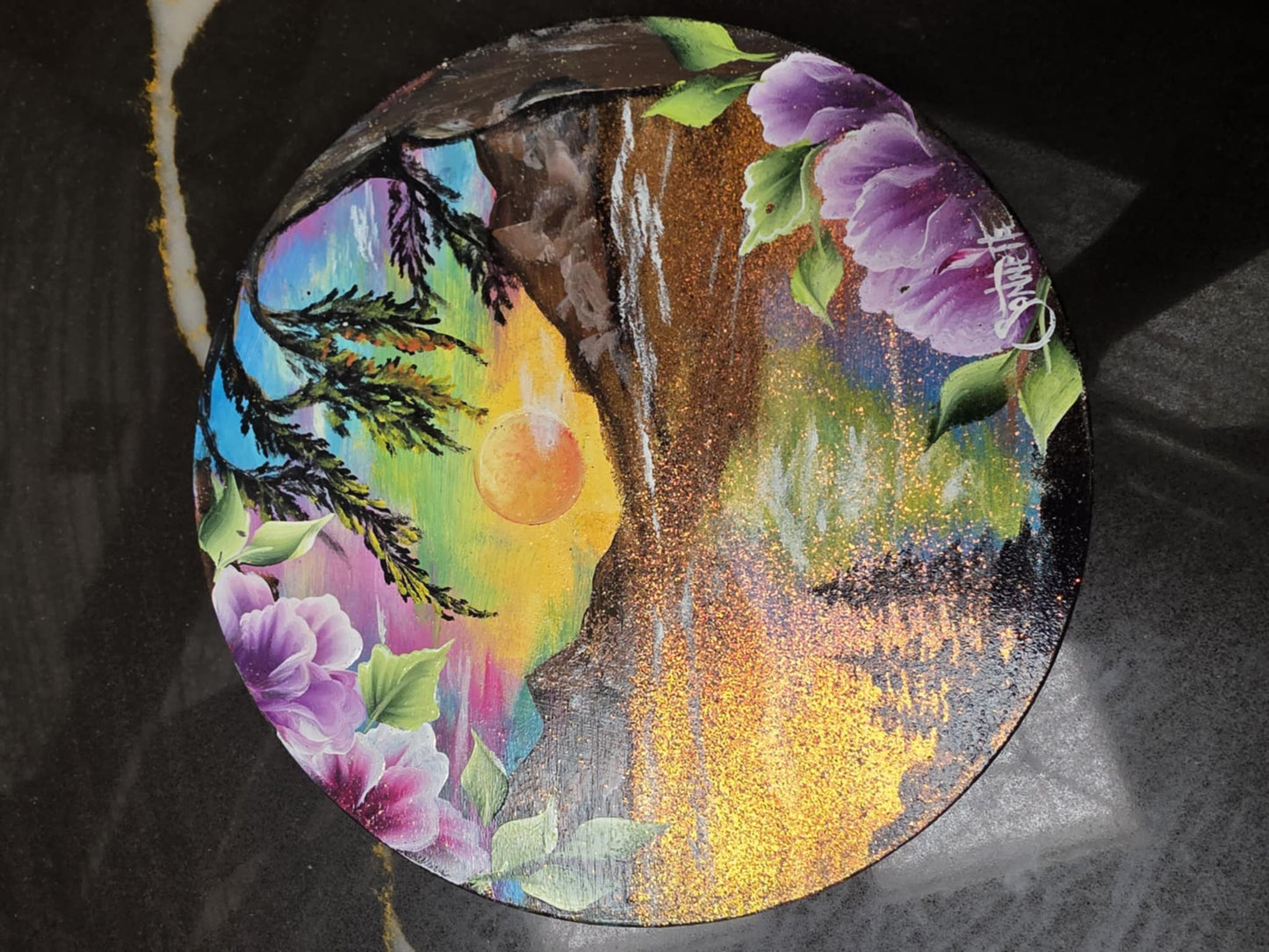 One-of-a-Kind Hand-Painted Lazy Susan
