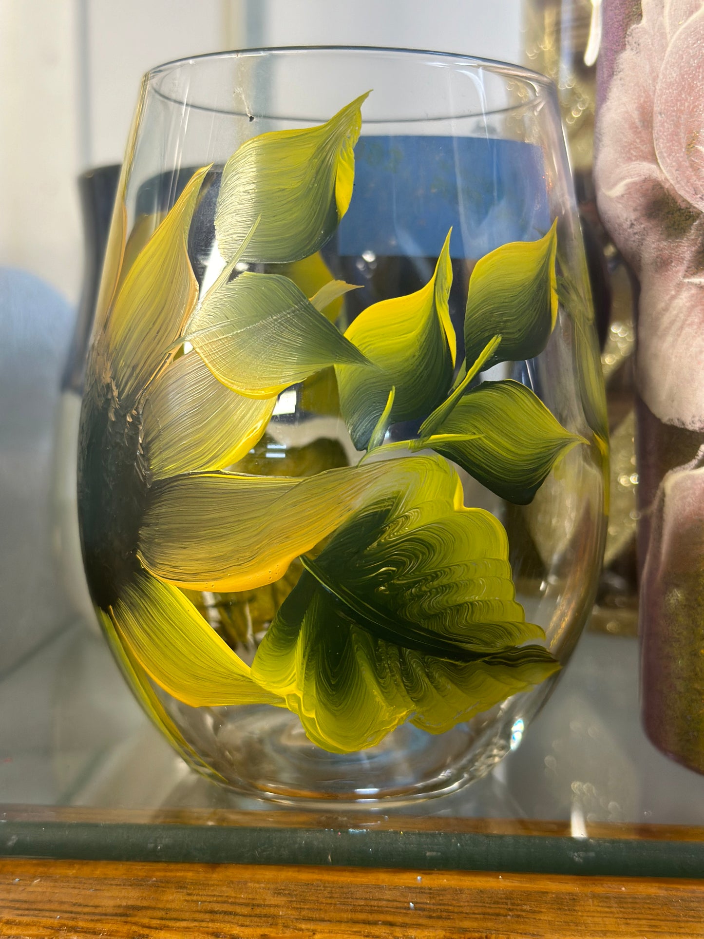 One-of-a-Kind Hand-Painted Wine Glass