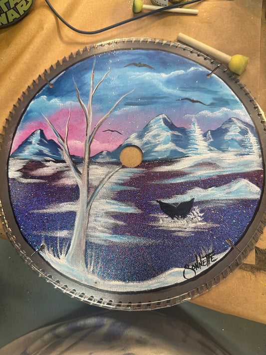 One-of-a-Kind Hand-Painted Saw Blade