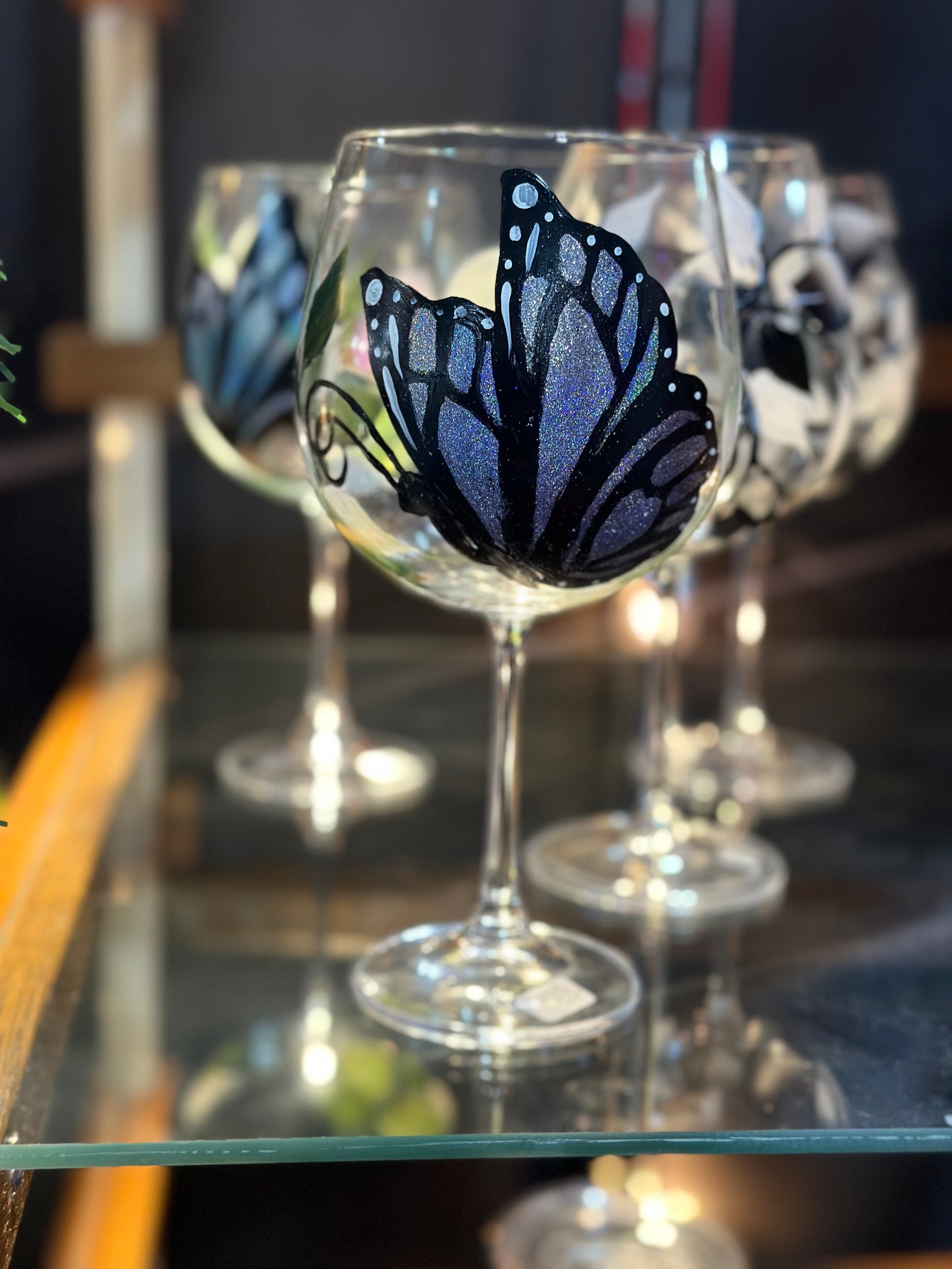 One-of-a-Kind Hand-Painted Wine Glass