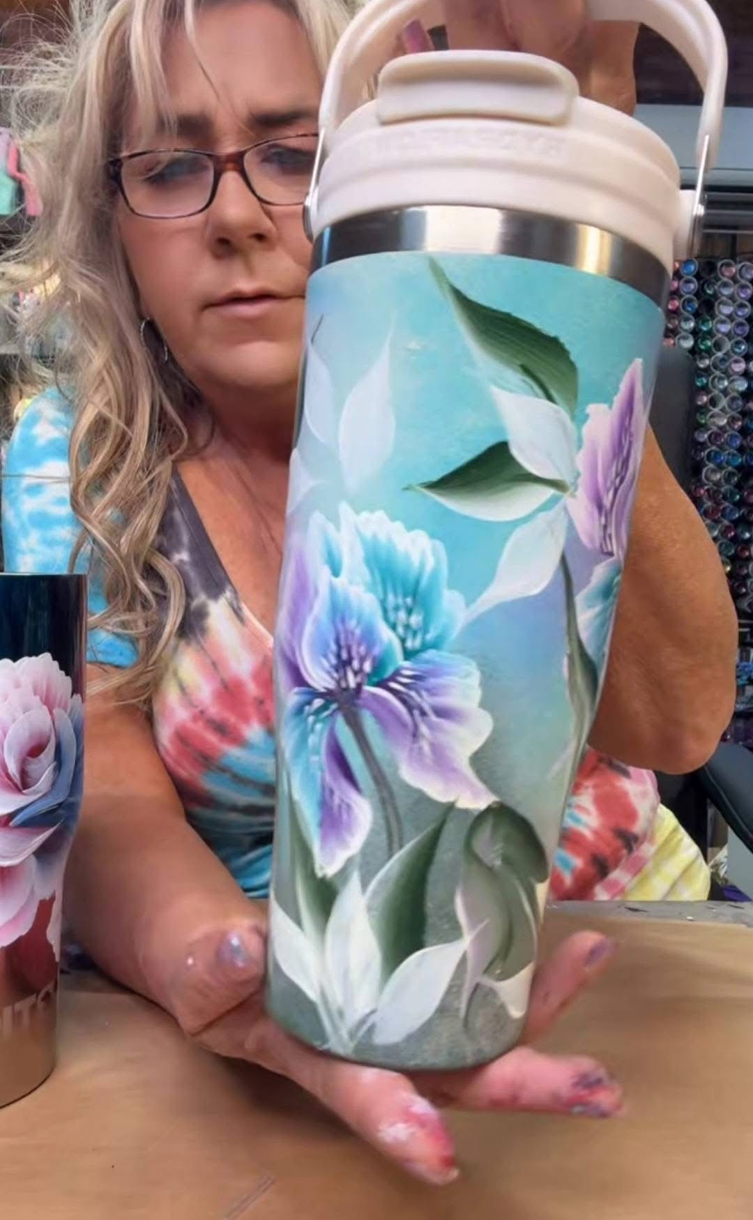 One-of-a-Kind Hand-Painted Tumbler